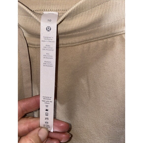Lululemon Scuba High Rise Jogger Fleece Pants 27 Trench W5CVAS Tan 10 Athleisure - Picture 5 of 9